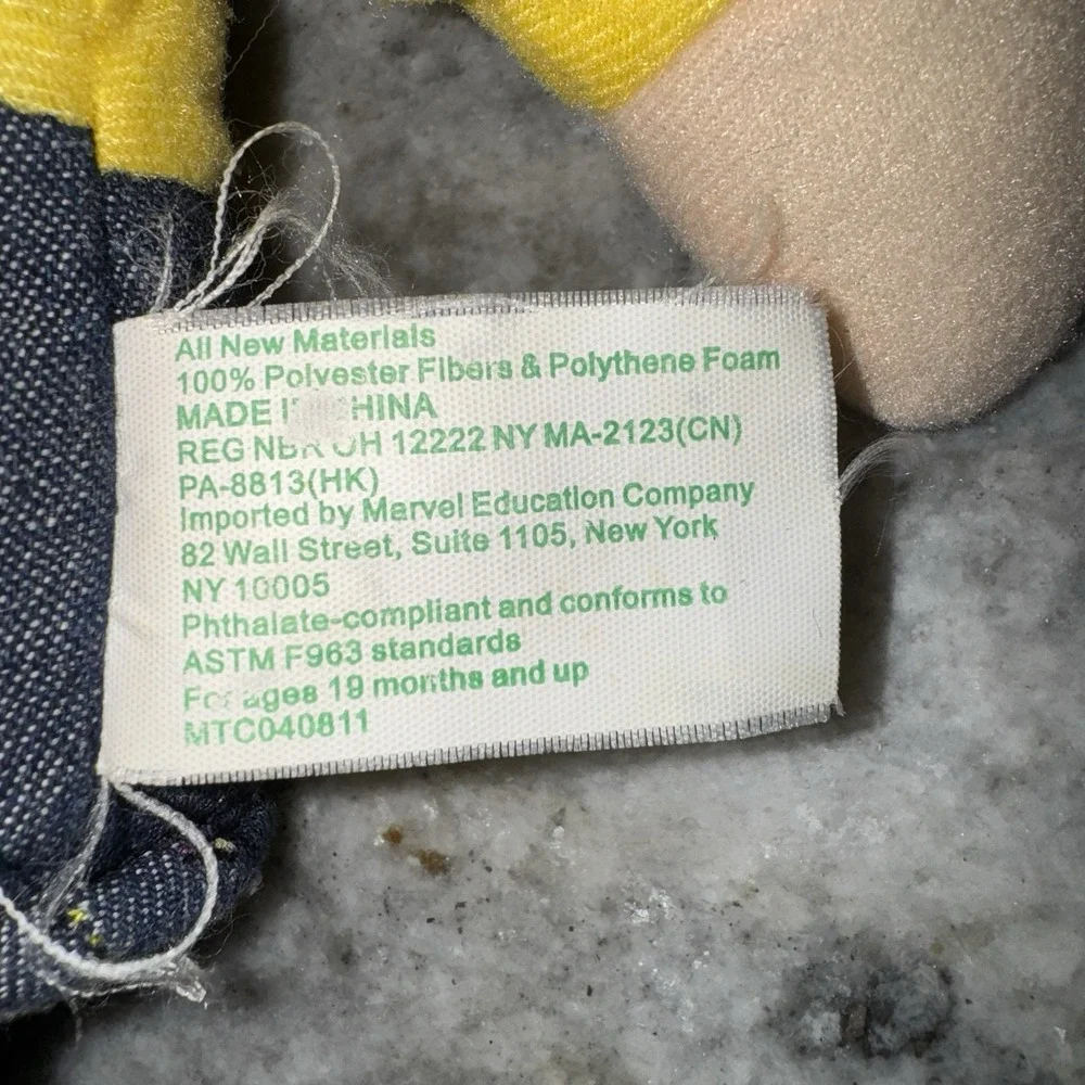 Vintage Lillian Vernon Hand‎ Puppet Rag Doll Soft Body Marvel Education Company